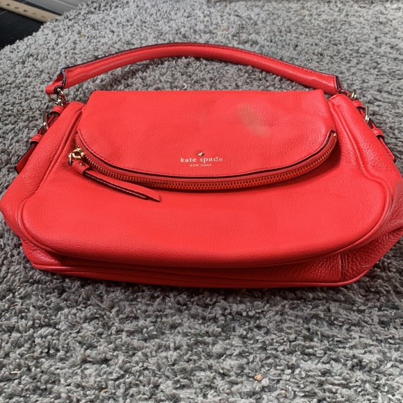 Neon coral orange Kate Spade handbag purse - Picture 2 of 9